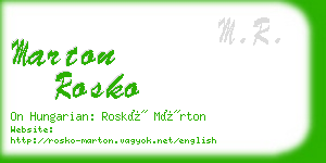 marton rosko business card